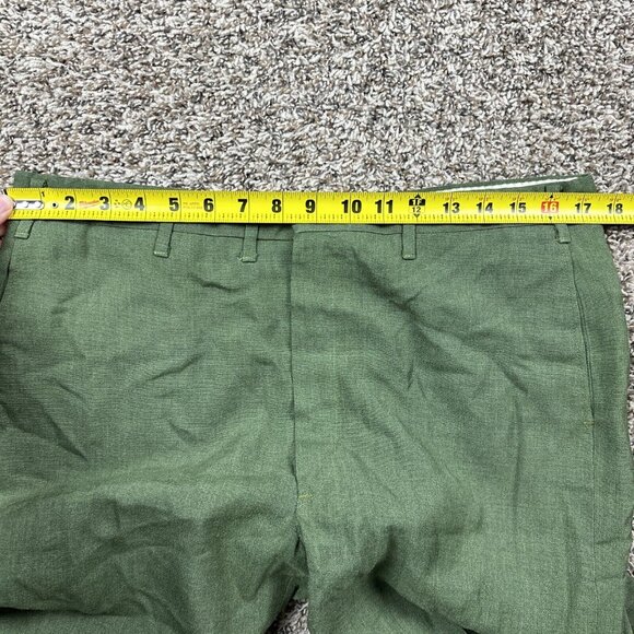 VTG Leisure Suit Slacks Pants Mens 35x30 Green Rayon Straight Leg Talon 70s - Picture 5 of 11
